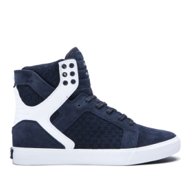 Dámské Kotníkové Boty Supra SKYTOP Tmavě Blankyt/Tmavě Blankyt/Bílé | CZ-71328